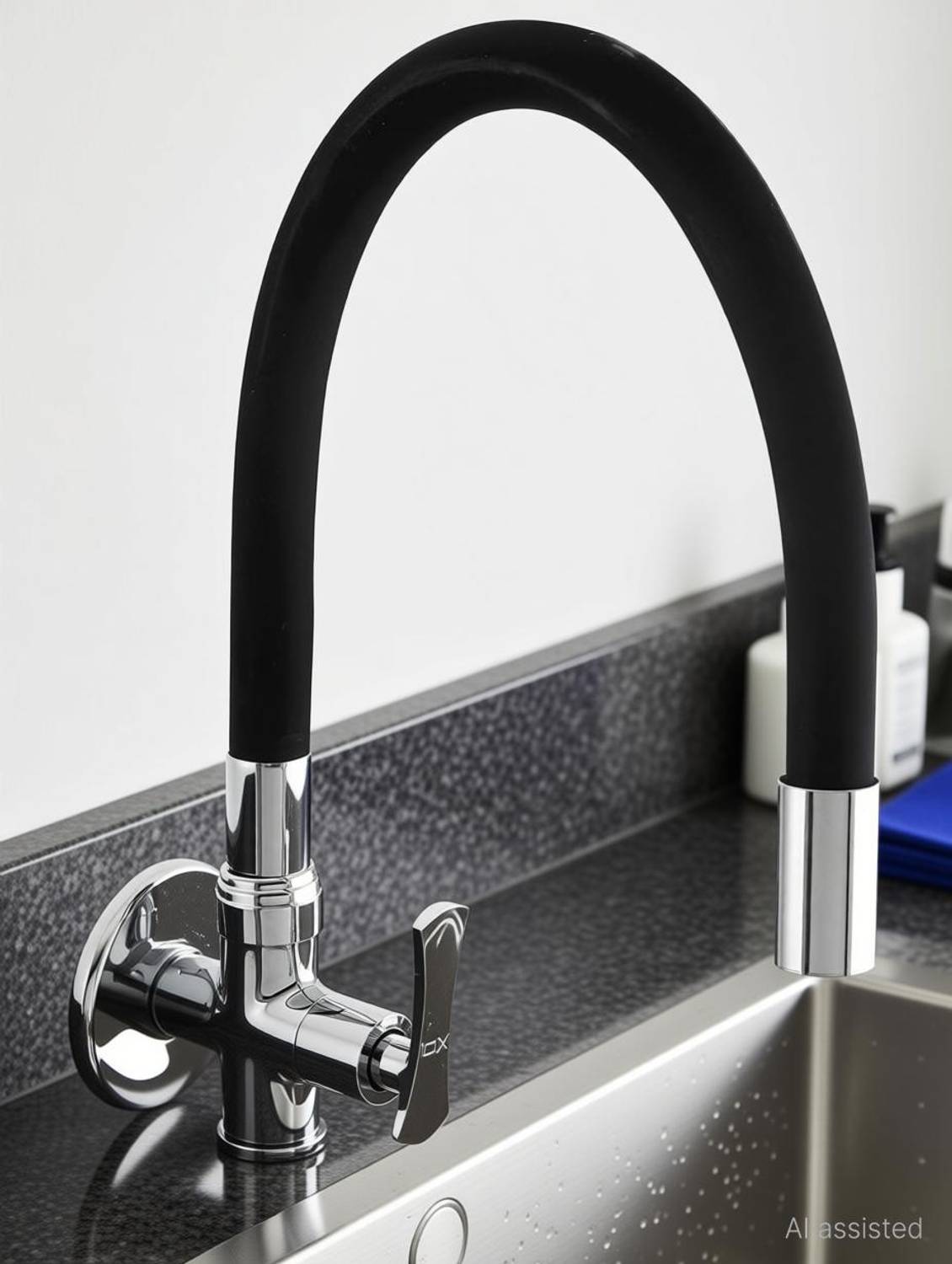 10x by 10X Kitchen Brass Sink Faucet ST-8946 Flexible Black Sink Tap Faucet
