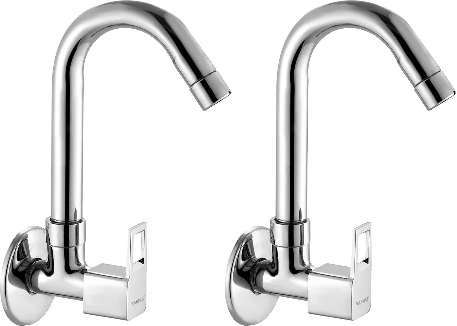 Image of Ramya Cube Sink Cock Tap (Brass) Pack OF 2 For Bathroom and Kitchen Tap Sink Tap Faucet