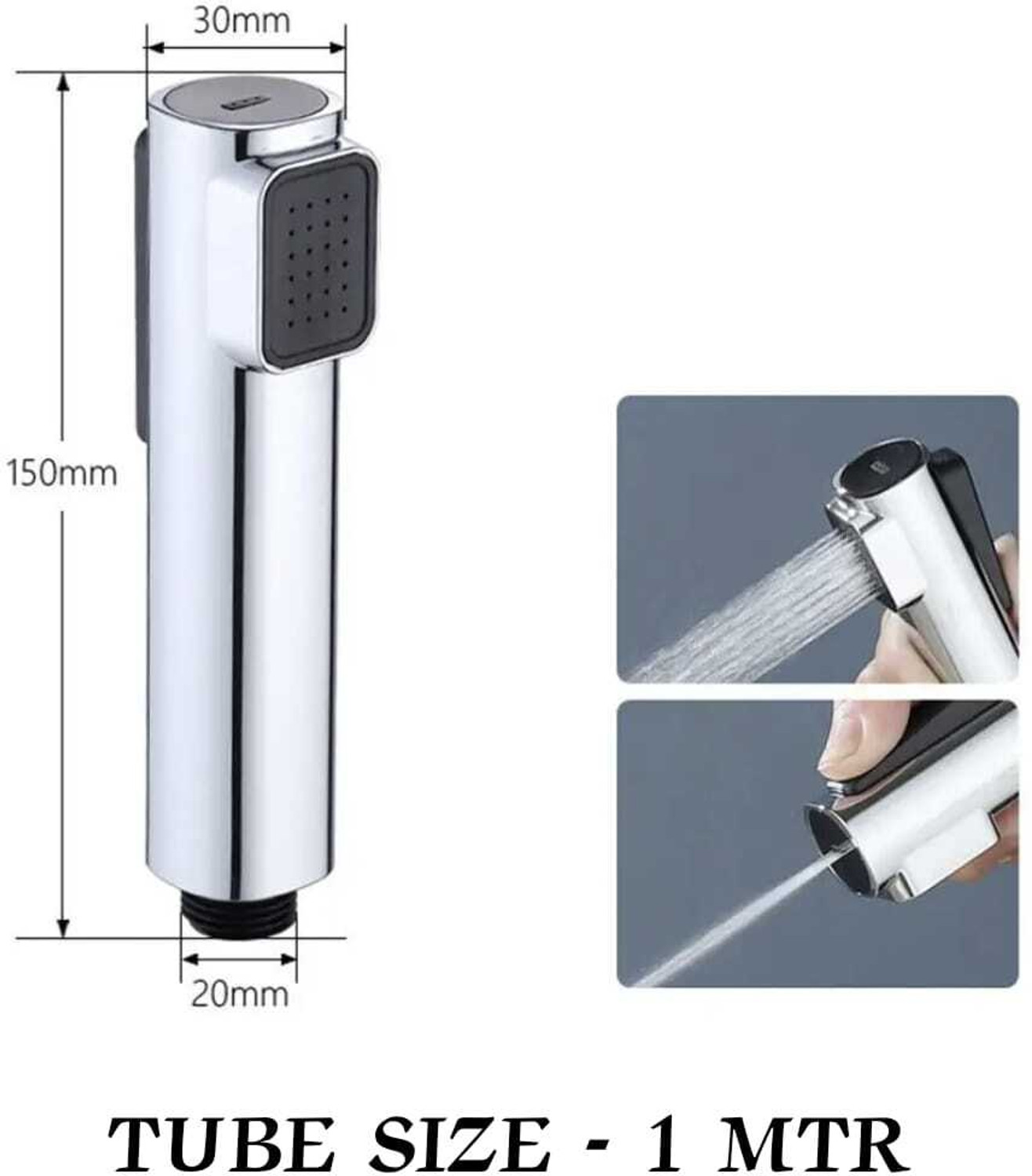 Image of LVSHA by LVSHA ABS 2 IN 1 Health Faucet Spray With 1 Mtr SS Flexible Pipe, Bidet Jet Spray. Jet Spray for Toilet, Faucet for Toilet, Chrome Finish With comes 2 water flow. Health Faucet