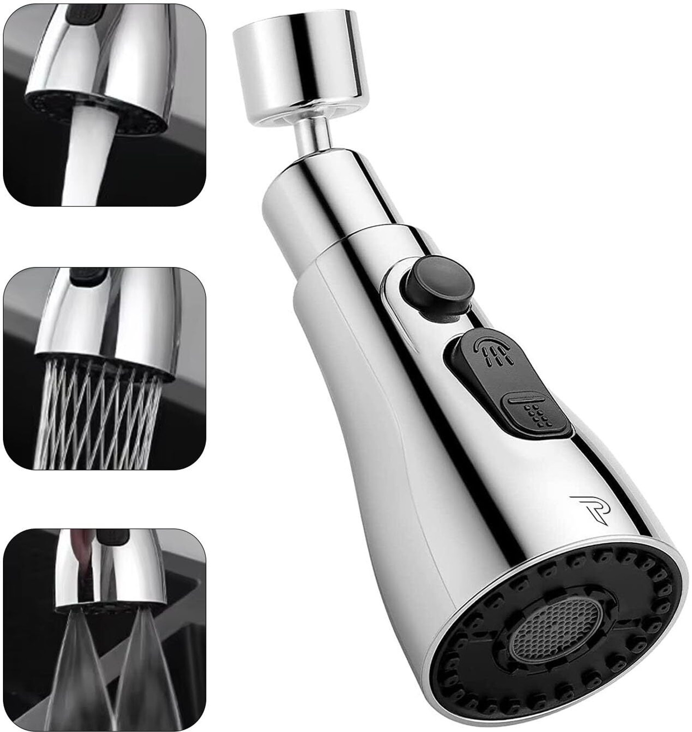 Image of PIXAFLO Universal Tap Extender for Kitchen Sink 3-Function Pull Down Faucet Head Tap Extender for Kitchen Sink, Flexible Faucet with Tap Extension Aerator Foam Flow Faucet