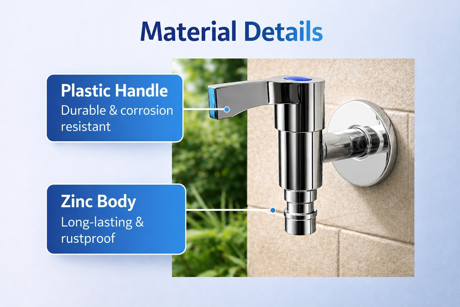 Image of EKRASH Stainless Steel Washing Nozzle Tap for Washing Machine - Pack of 1 Bib Tap Faucet