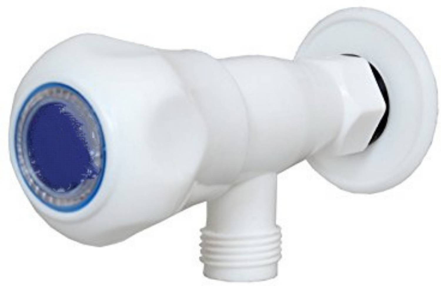 BathBliss Prince White PVC Angle Cock Tap for Bathroom, Kitchen, Outdoor (Pack of 1) Angle Cock Faucet