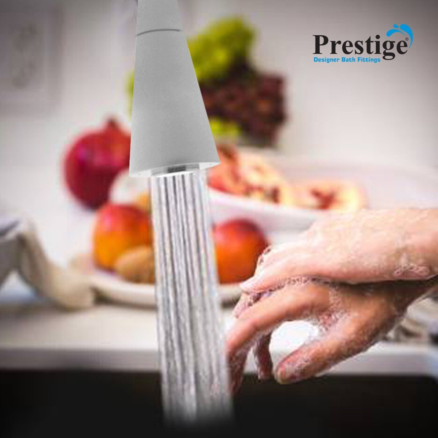 Image of Prestige Orion Smart Flexible Sink Faucet - Flxo Play (With 360 Degree Flexible Silicon Hose & Dual Flow Pattern) Cold Water Tap Grey Flexo Flexible sink Cock Pillar Cock Pillar Tap Faucet