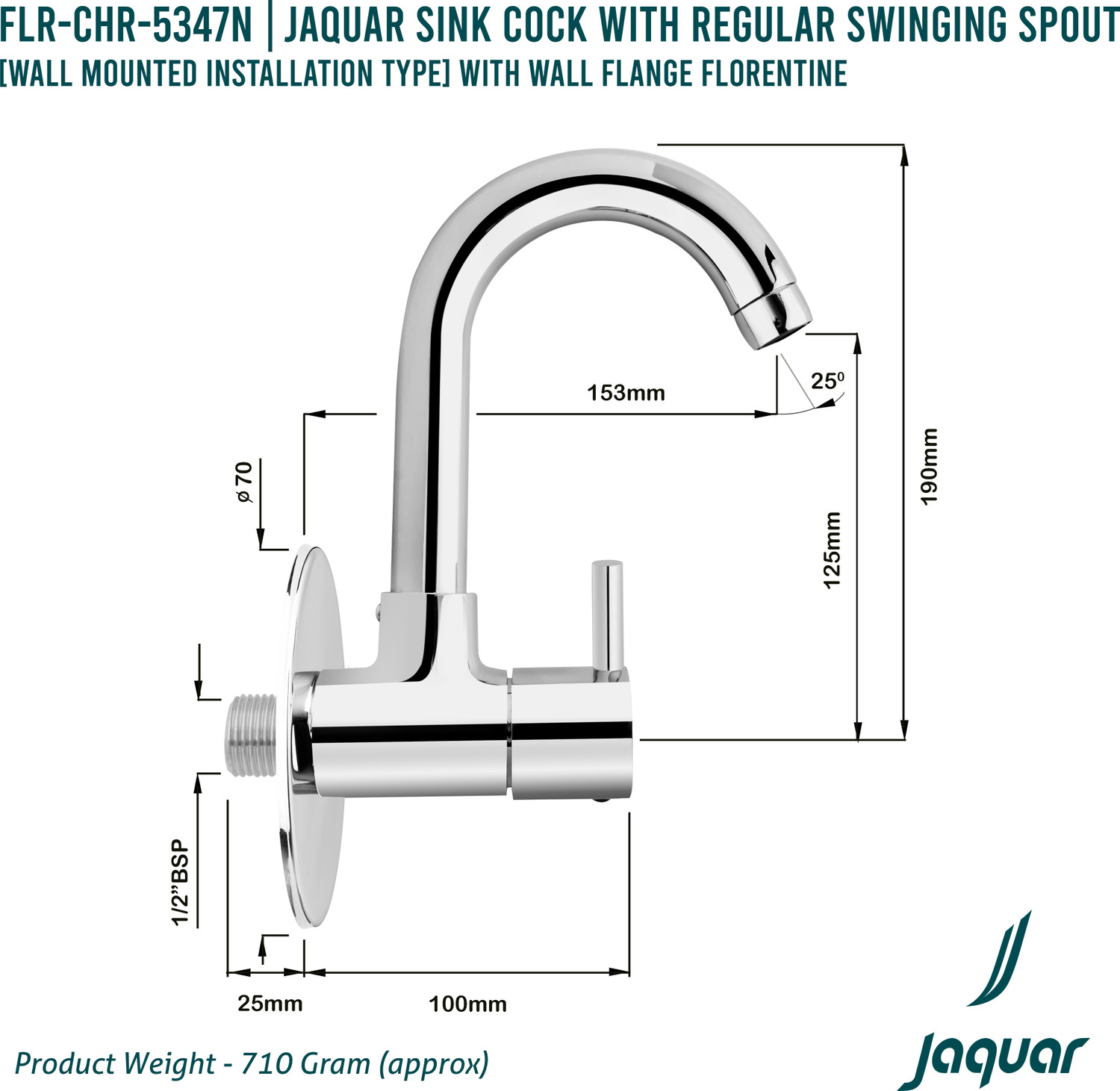 Image of Jaquar SINK COCK with SWING SPOUT Sink Mixer Faucet