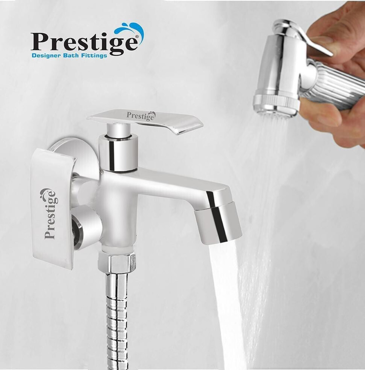 Image of Prestige Qubix Bib Cock 2 Way For Bathroom Bib Tap Faucet