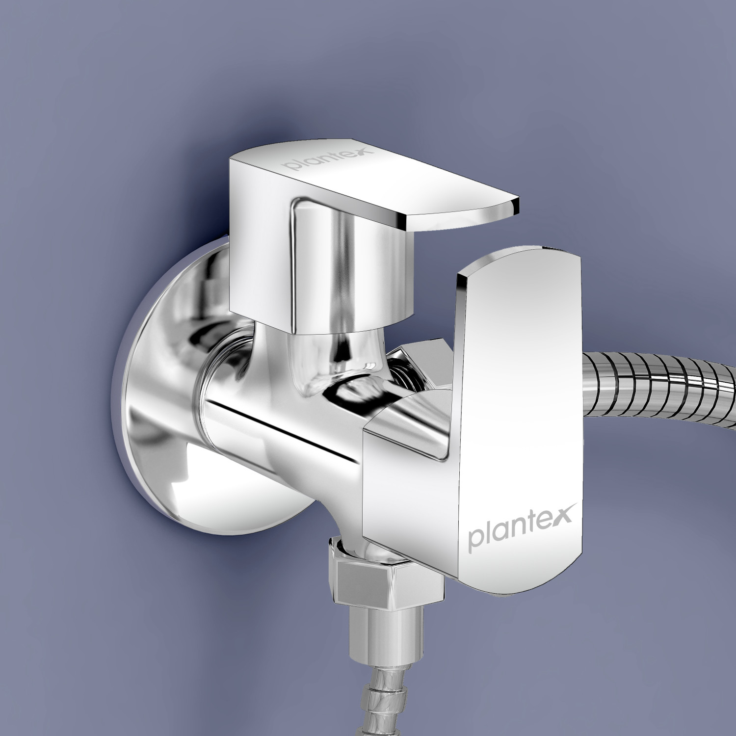 Image of Plantex 2 in 1 Angle Cock /2 Way Angle Valve for Bathroom with Teflon Tape (APS-1296,Saga) Angle Cock Faucet