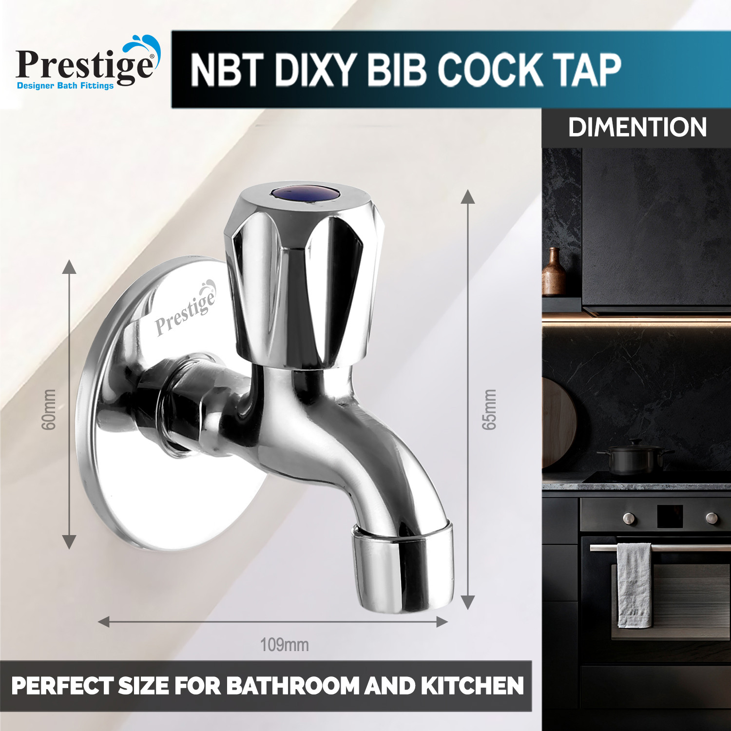 Image of Prestige by Prestige Dixy Bib Cock Pack Of 9 Bathroom Fitting Taps Bib Tap Faucet