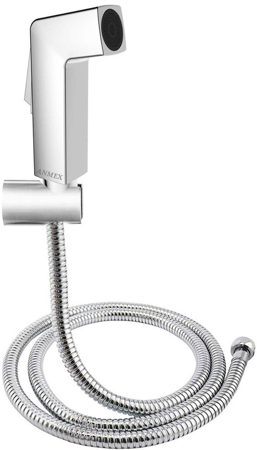 ANMEX Premium Quality Cubix Health faucet (abs)with 1.5mtr flexible SS Tube and Wall Hook Health  Faucet