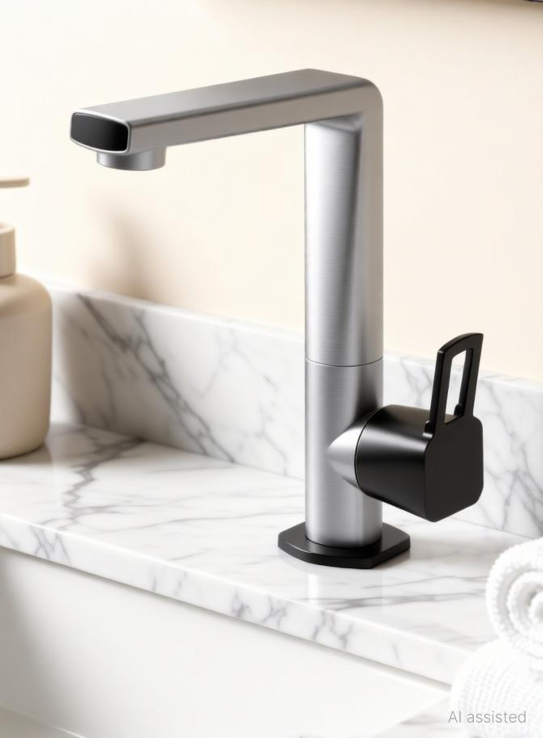 Image of R. N. RNLOB09B10 PTMT Swan Neck, Table Mounted | 180 swivel spout Sleek Design | Durable Kitchen Sink Tap | Water Tap for Kitchen & Basin Swan Neck Faucet