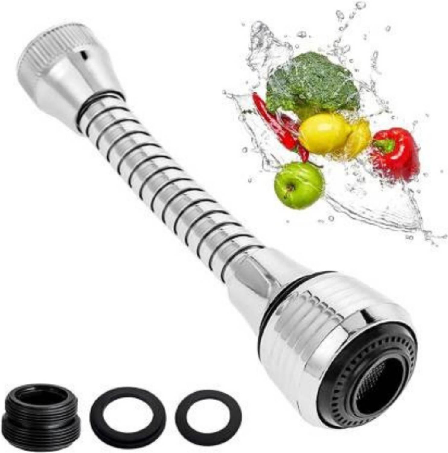 BathBliss Turbo Flex 360 Degree Faucet Sprayer Water Extender Multiple use in Kitchen Faucet Function Diverter