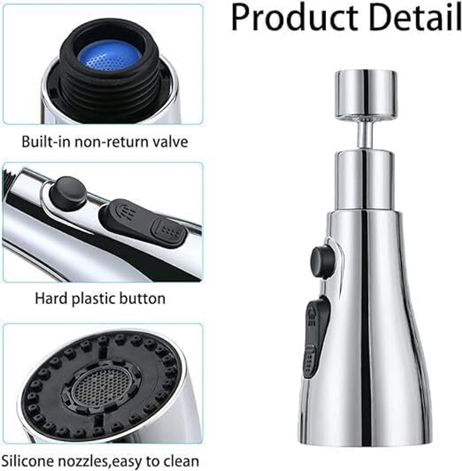 Image of COFP 360 Degree Movable Faucet Aerator /3 Modes Water Faucet Sprayer(Pack of 1) 360 Degree Movable Faucet Aerator /3 Modes Water Faucet Sprayer(Pack of 1) Aerator Foam Flow Faucet