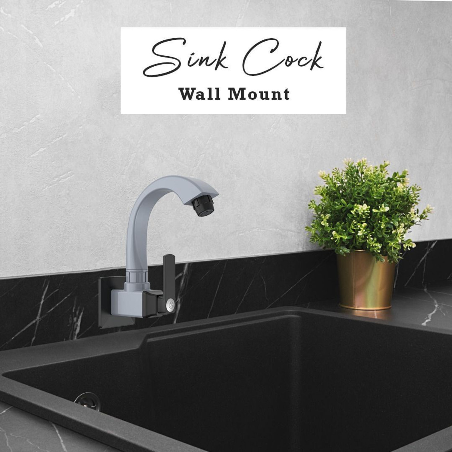 Image of R. N. RNABP09B09 PTMT Superior Plastic Sink Tap for Bathroom & Kitchen Sink | 360 Swivel Spout Sink Tap Faucet