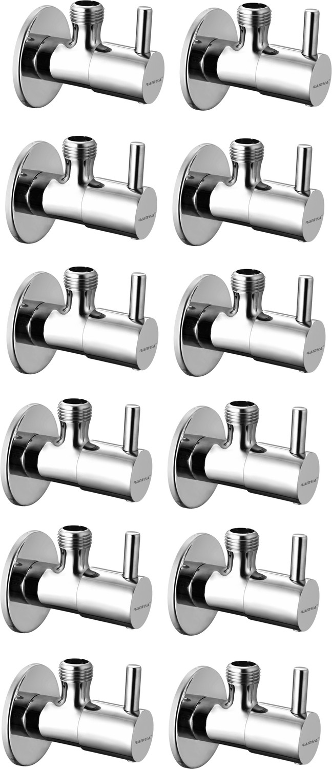 Image of Ramya Fly Angle Cock Pack OF 12 Heavy Stainless Steel Premium Quality For Bathroom And Kitchen Tap Brass Angle Cock Faucet