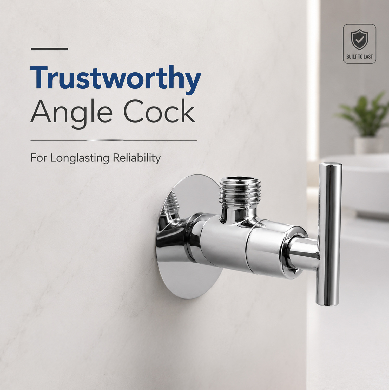 Image of Prayag Angle Cock (Tulip) 15mm - Chrome Plated Wall Tap for Bathroom Kitchen Basin Angle Cock Faucet