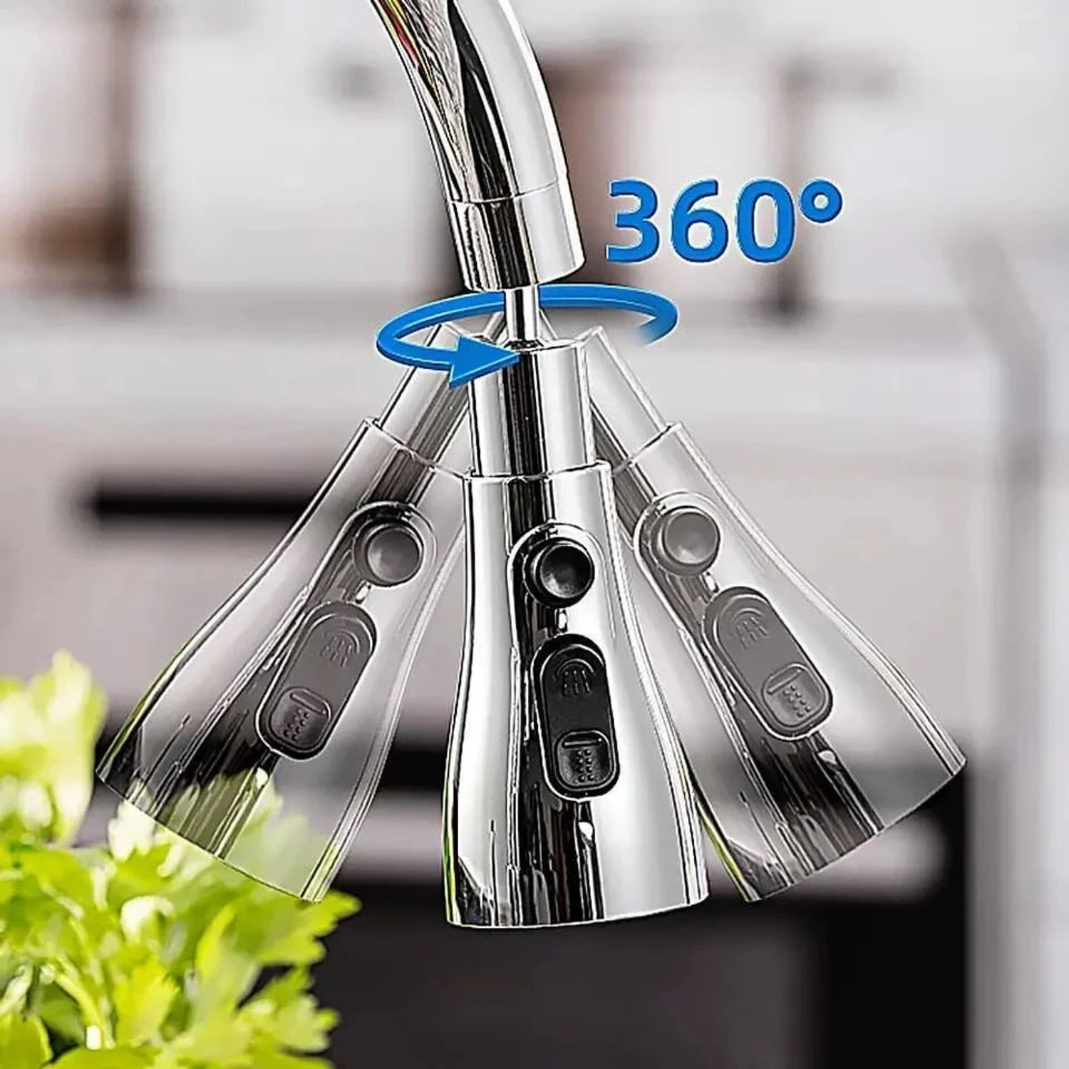 Image of Stadash Tap Extender for Kitchen Sink, 3-Function Pull Down Faucet Extension, Rotatable Splash Filter, Flexible Tap for Kitchen, Bathroom Sink Adjustable Spray Modes Sink Tap Faucet
