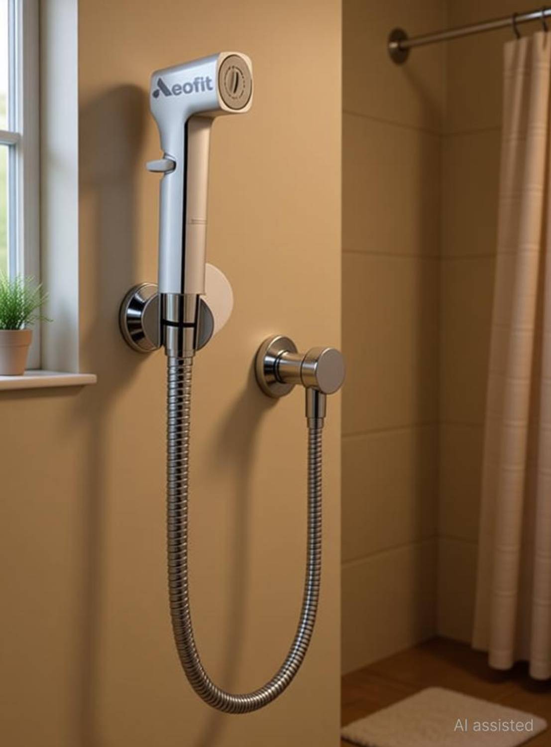 AeoFit Auramix ABS chrome plated health faucet with 1mtr SS Shower Tube and Wall Hook bathroom/toilet health faucet high pressure faucet set Health  Faucet