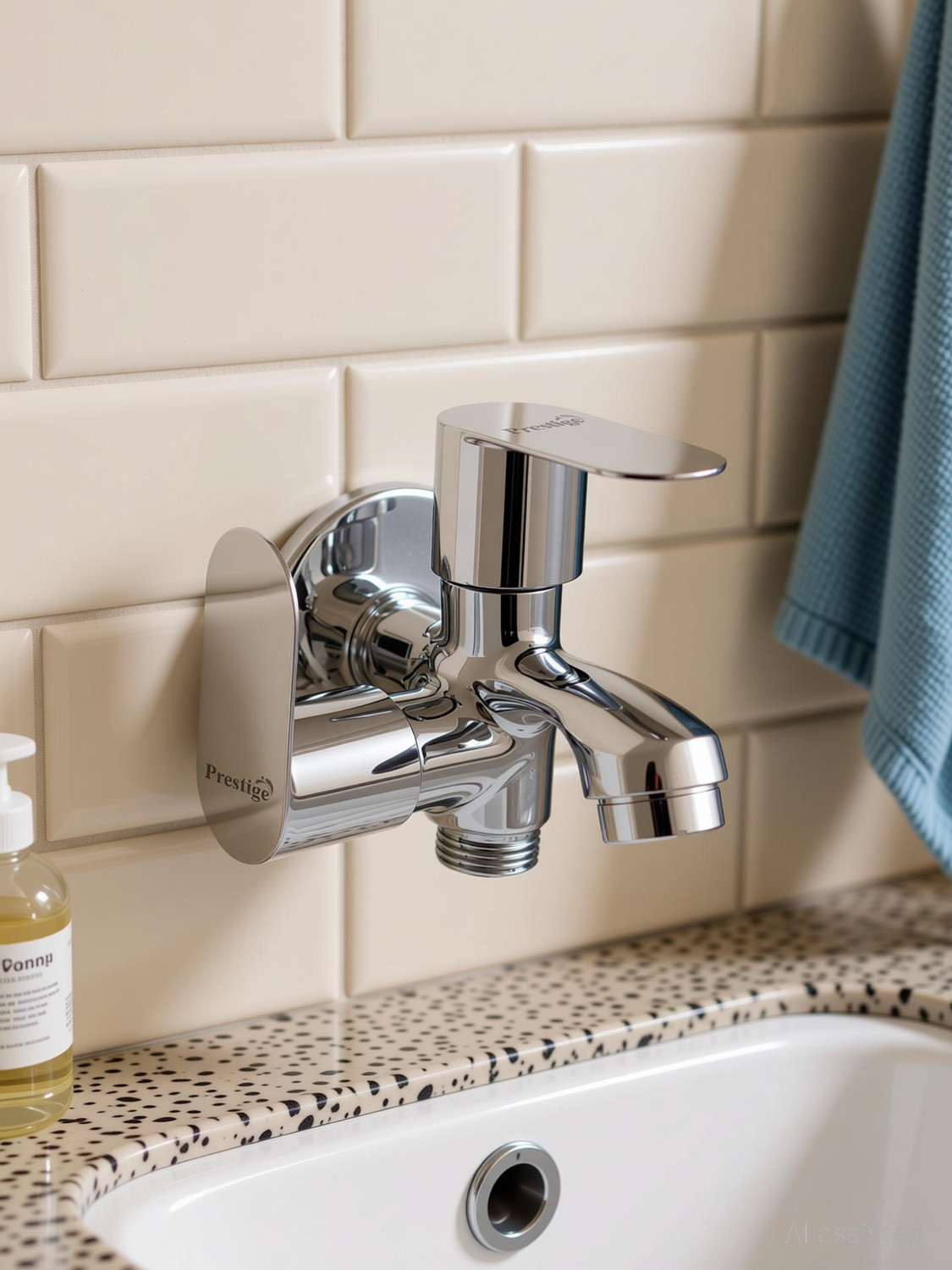 Image of Prestige Ocean Bib Cock 2 Way Twin Elbow Valve Faucet