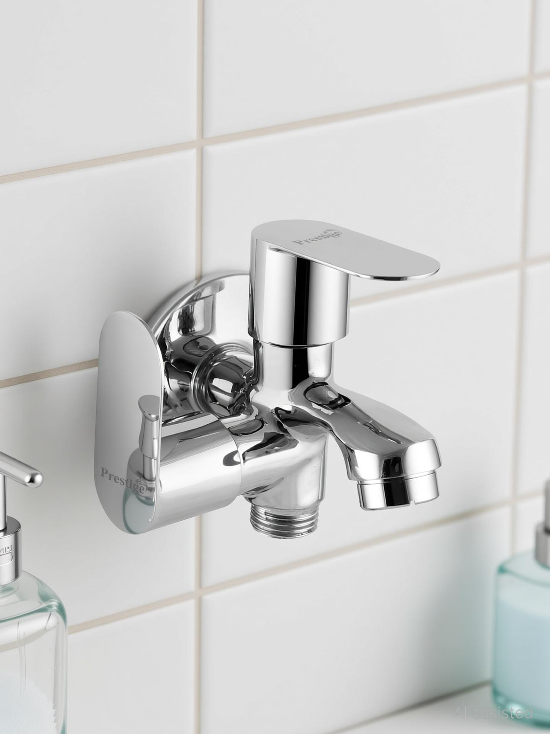 Image of Prestige Ocean Bib Cock 2 Way Twin Elbow Valve Faucet