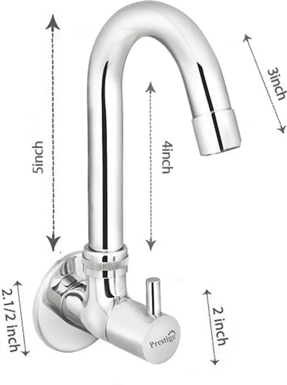 Image of Prestige Dove Sink Cock-Pack Of 2 Pillar Tap for Kitchen Sink Tap Faucet