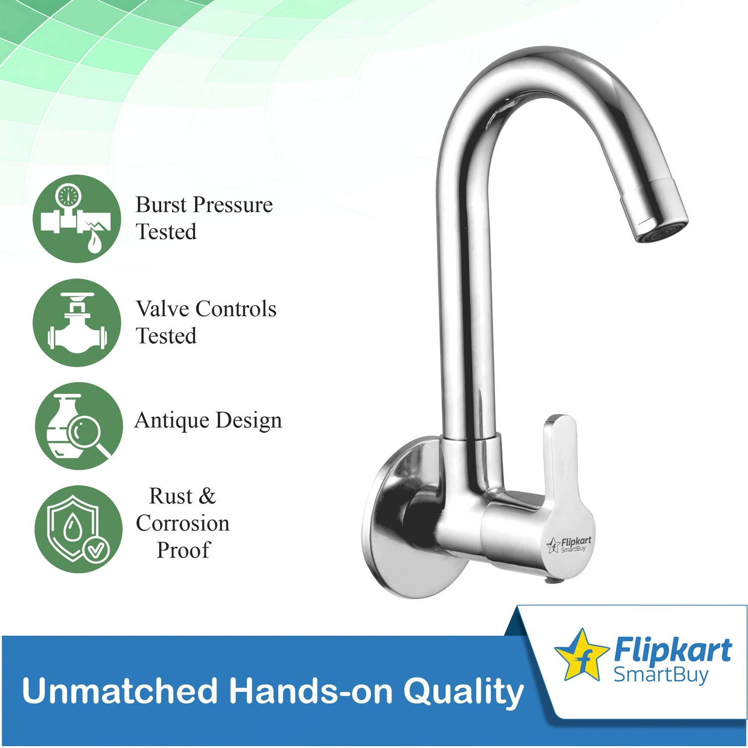 Image of Flipkart SmartBuy FKSB-OESC Orange Sink Cock Chrome Plated Wash Basin Sink Cock Tap Faucet swan neck taps Pillar Tap Faucet