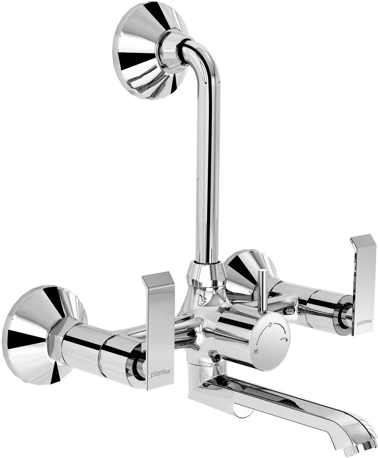 Image of Plantex Steel 2 in 1 Wall Mixer for Bathroom with L-Bend Provision for Overhead and Hand Shower /Mixer Tap for Bathroom with Water Saving Aerator Wall Mixer Faucet