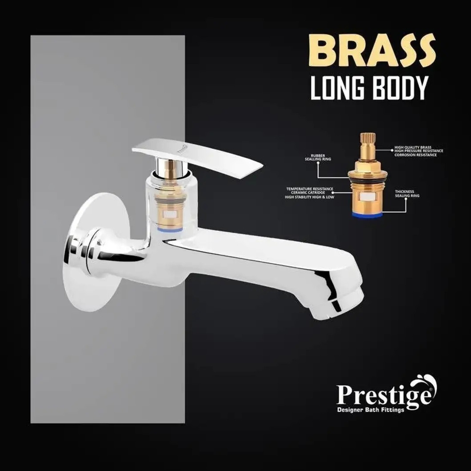 Image of Prestige Long Body Cock Vista Bib Tap Faucet