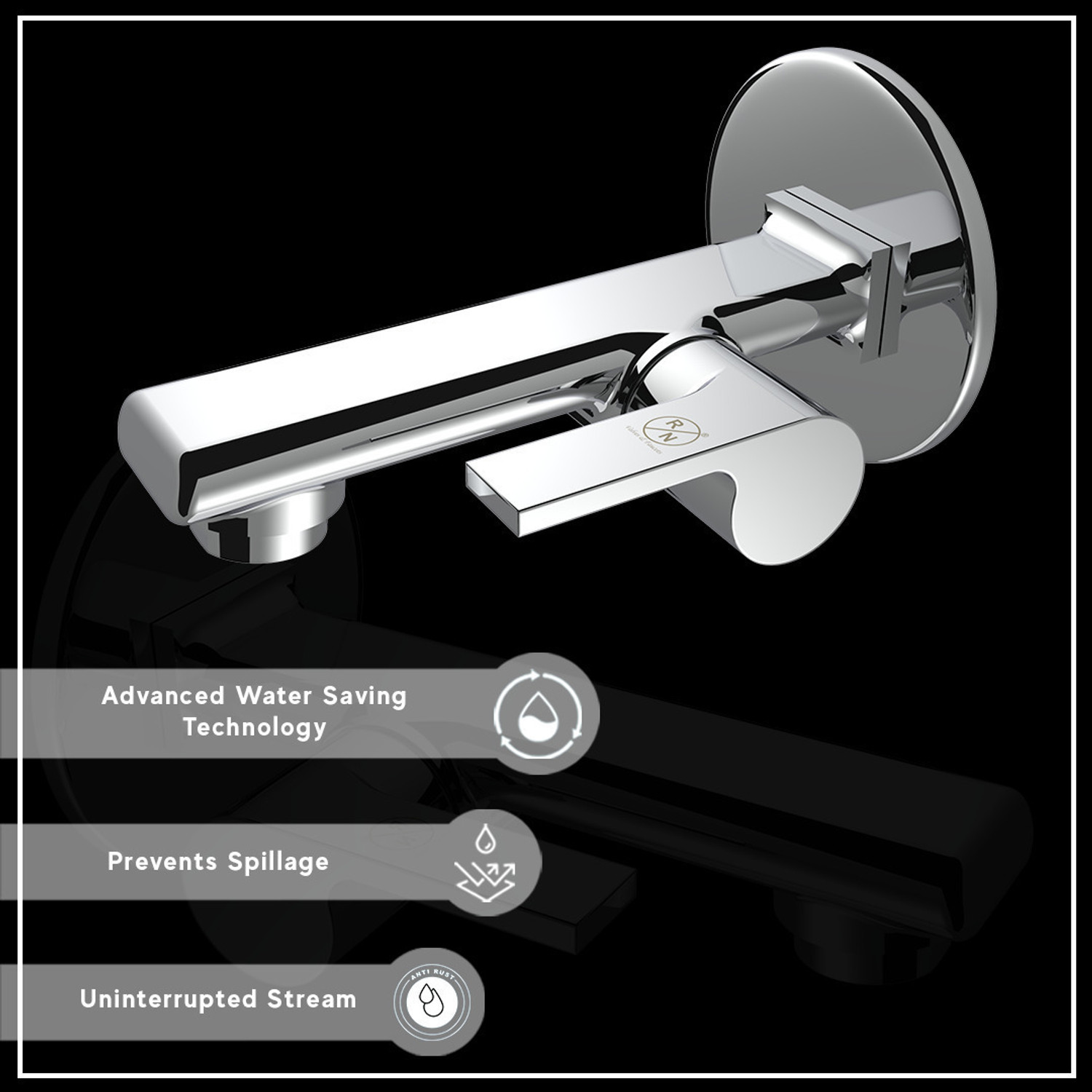 Image of RN Brass Long Body Bib Tap for Kitchen Sink, Wash Basin & Bathroom with Wall Flange ,Bib Cock Tap for Kitchen Sink, Bib Tap Faucet