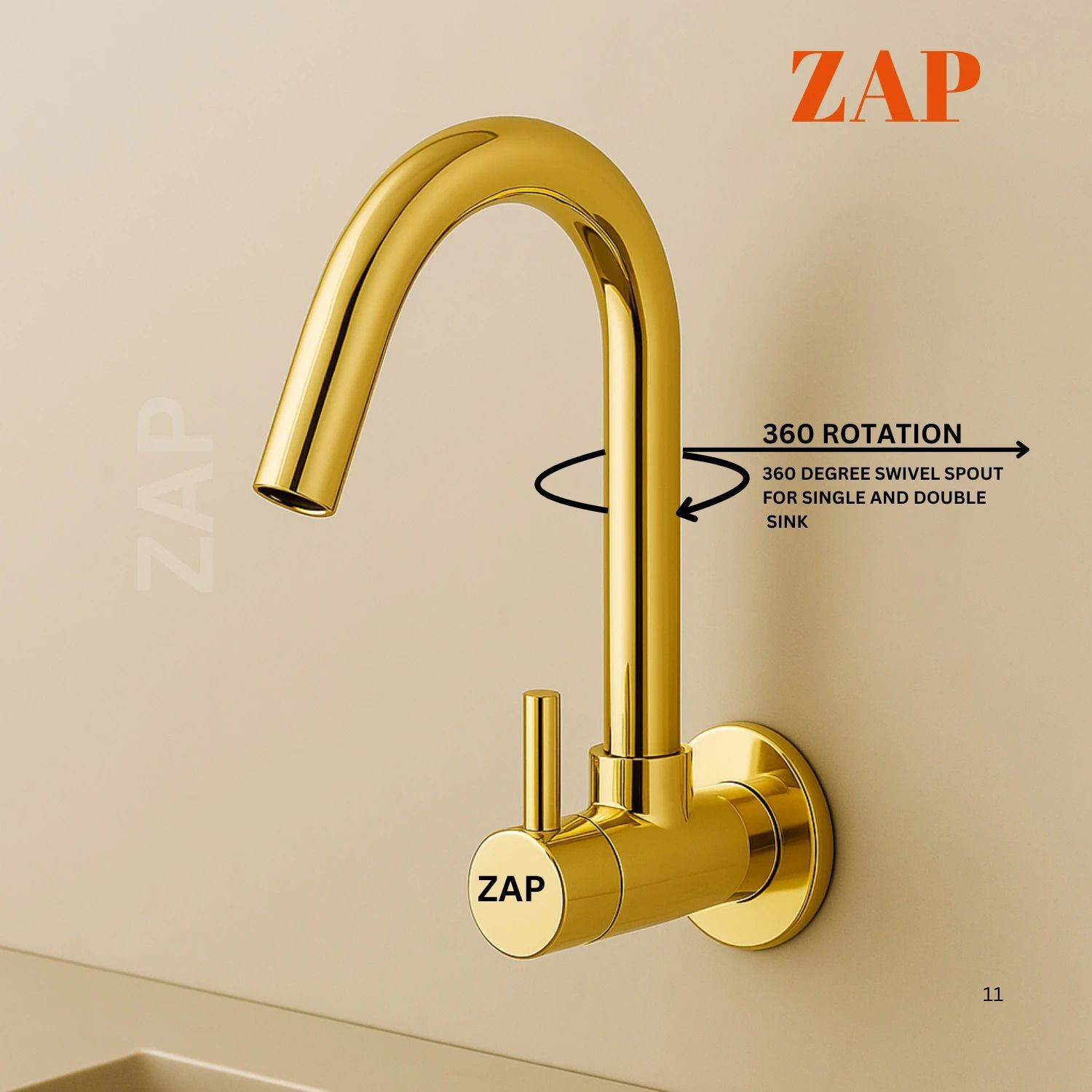 Image of ZAP EPSK04-Gold EPSK04-Gold Sink Tap Faucet
