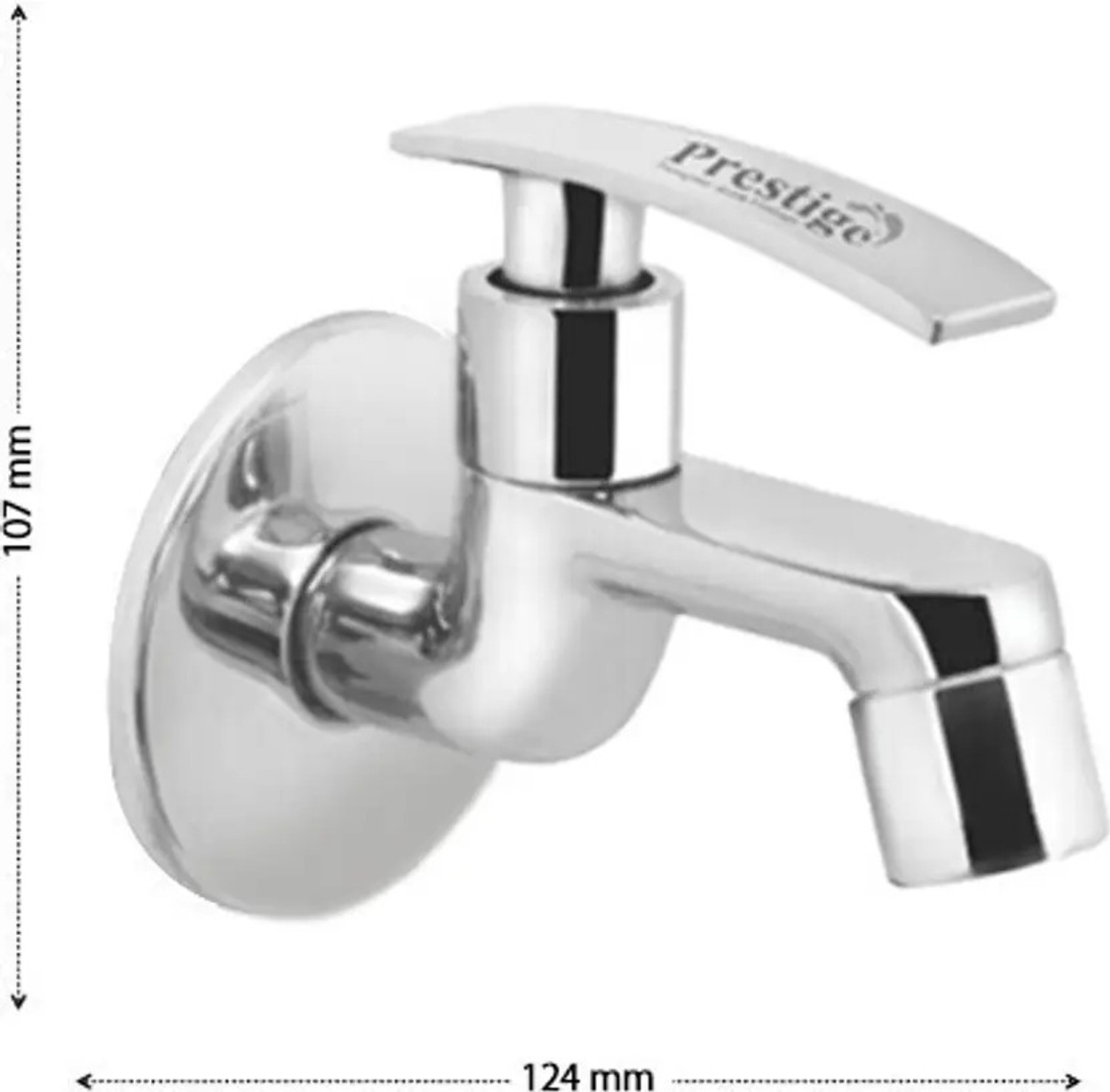 Image of Prestige Bib Cock Pack Of 2 For Bathroom, Kitchen Wall Mounted Bib Tap Faucet