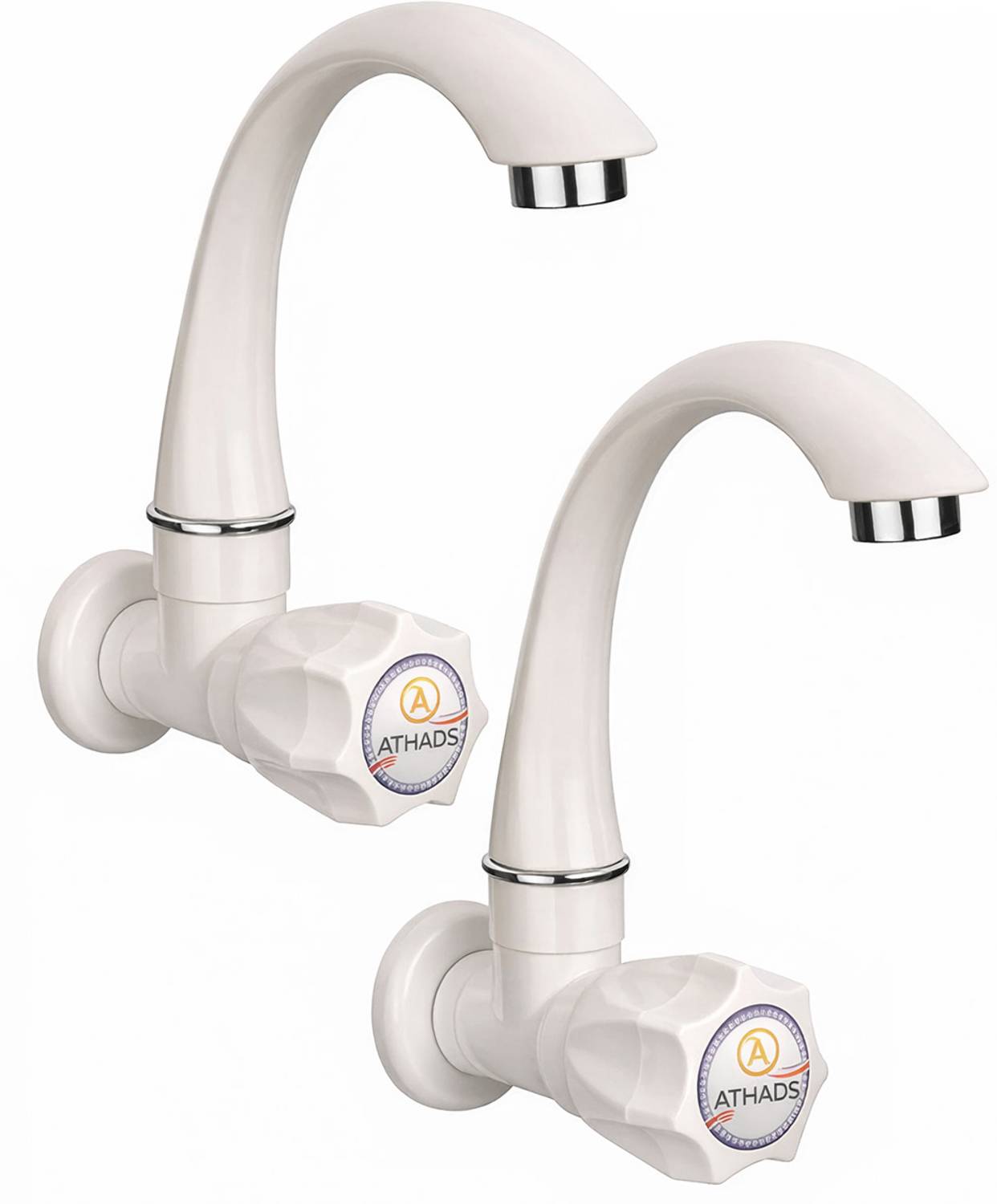 ATHADS 360 Rotating Kitchen Sink Tap (Pack of 2) Wash Basin PVC Leak Proof Durable Gooseneck Faucet