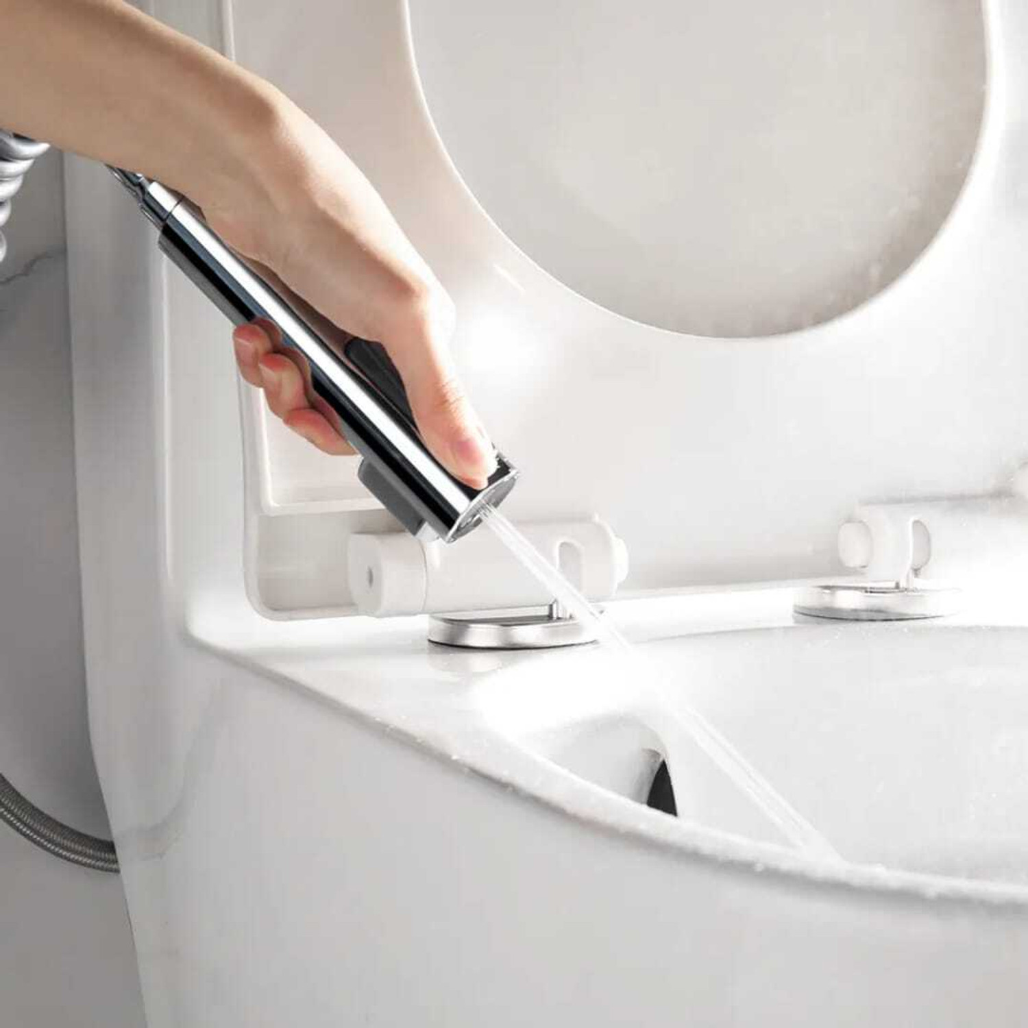 Image of LVSHA by LVSHA ABS 2 IN 1 Health Faucet Spray With 1 Mtr SS Flexible Pipe, Bidet Jet Spray. Jet Spray for Toilet, Faucet for Toilet, Chrome Finish With comes 2 water flow. Health Faucet