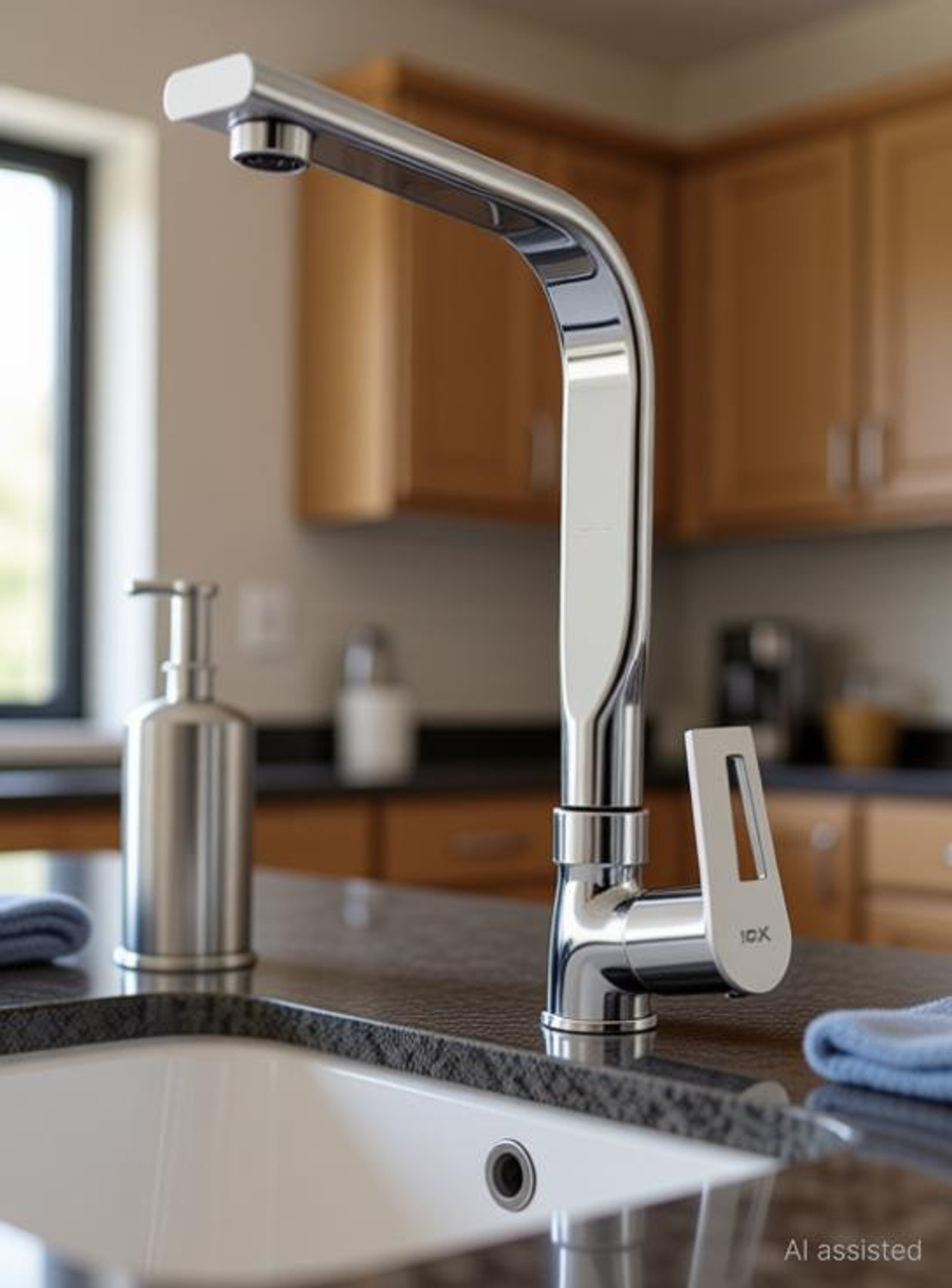 Image of 10x by 10X Rotateable Brass Swan Neck Tap SN-9847 for Washbasin /Kitchen Swan Neck Faucet