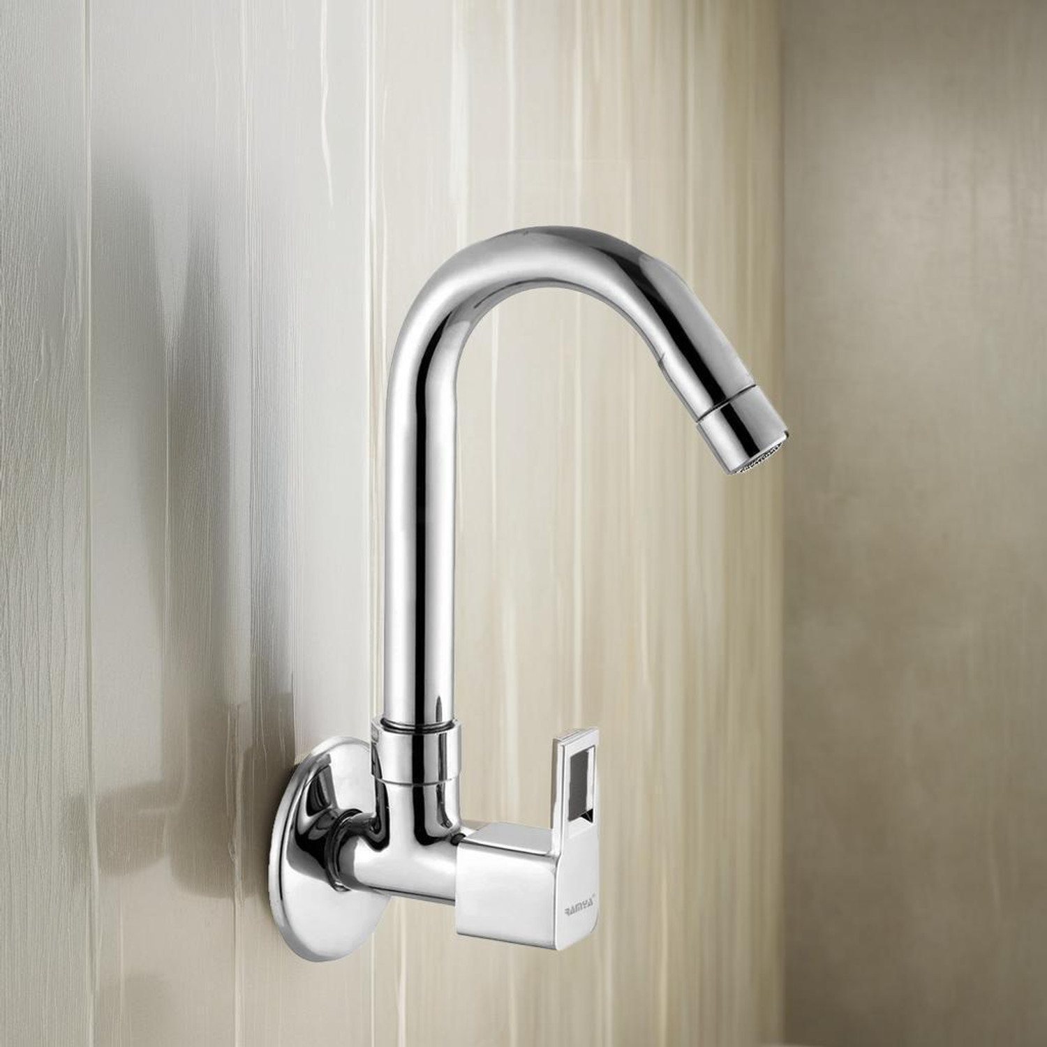 Image of Ramya CUBE Sink Tap Brass For Bathroom and Kitchen Chrome Finish Sink Tap Faucet