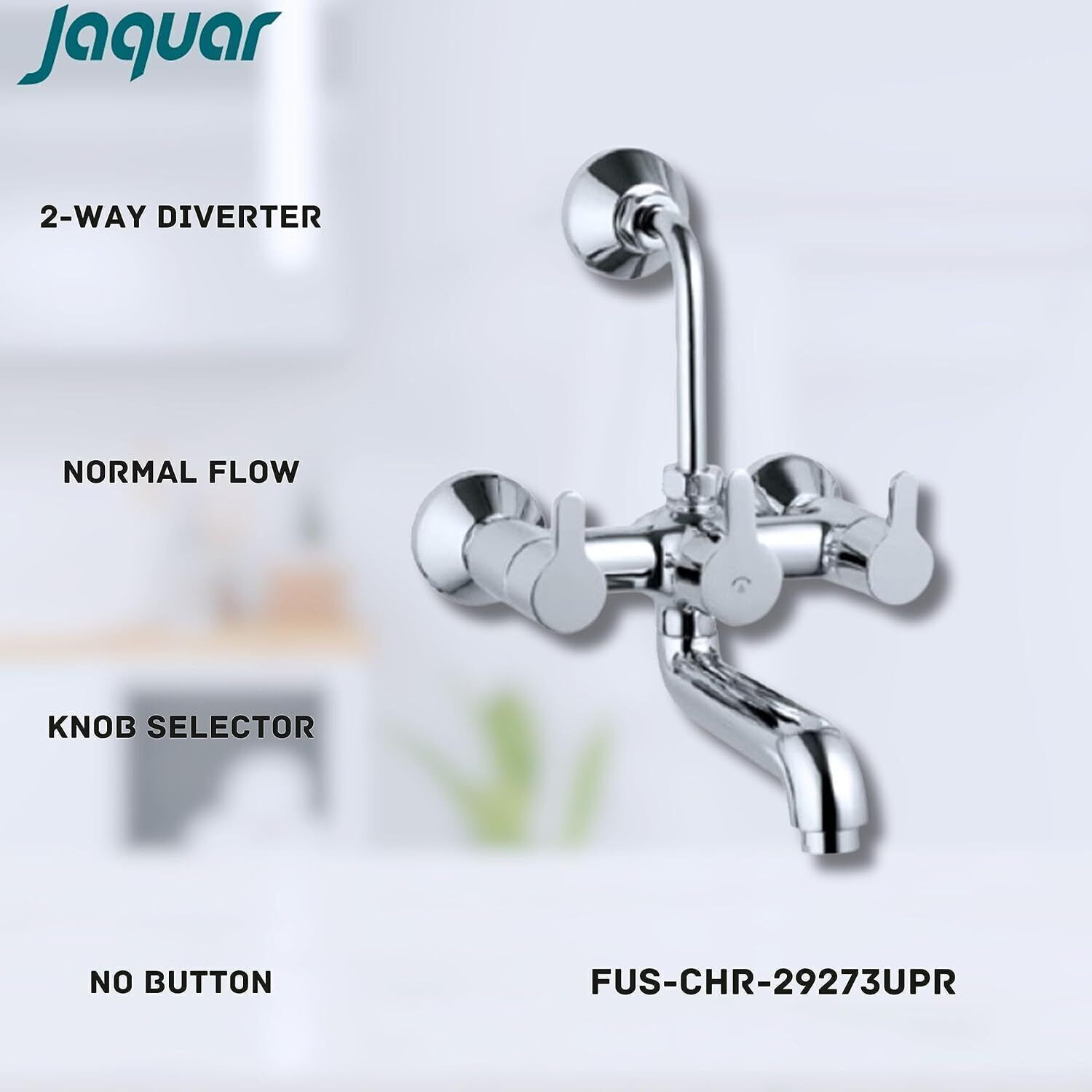 Image of Jaquar Bath Mixer with Provision For Overhead Shower with 115mm BendPipe On Upper Side Wall Mixer Faucet