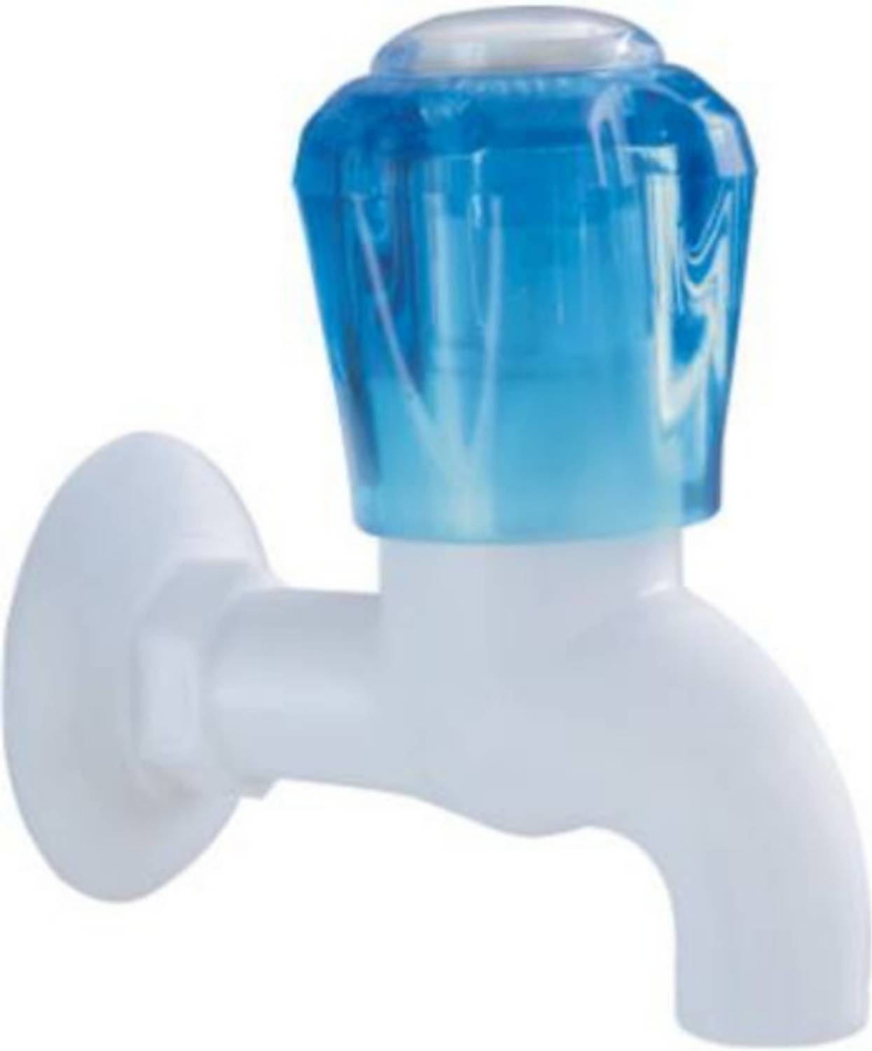 BathBliss Crystal Blue PVC Bib Cock Tap for Bathroom, Kitchen, Outdoor (Pack of 1) Bib Tap Faucet