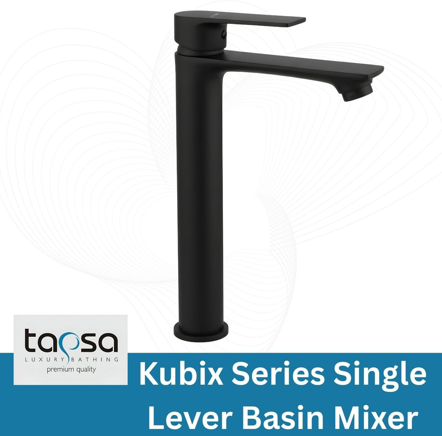 Image of Tapsa Kubix Series Brass Black Single Lever Basin Mixer Faucet|Modern Single Lever| Single Lever|12 Inch Tall Body Faucet|Hot&Cold Water Mixer For Bathroom,Kitchen Basin Mixer Faucet