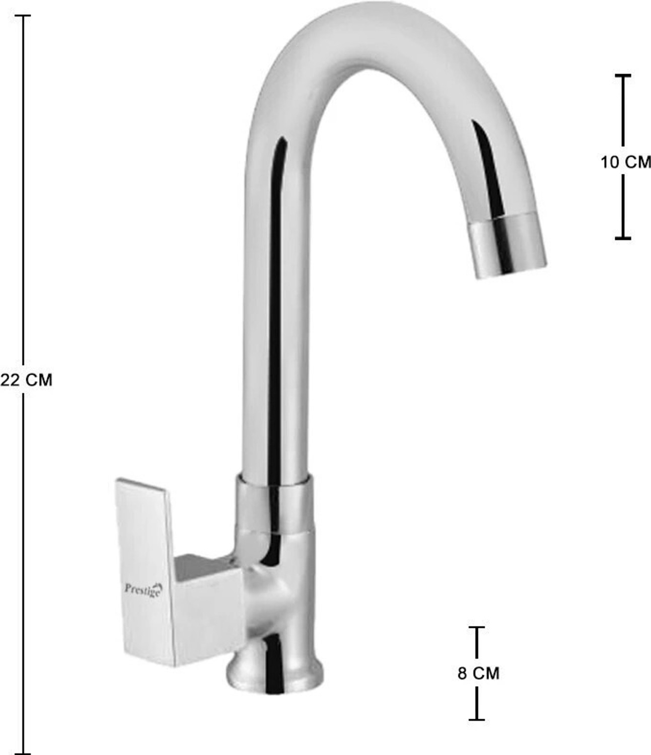 Image of Prestige SmartBuy Brass Orion Collection Swan Neck Play With 360 Degree Rotating Spout For Kitchen & Wash Basin Chrome Finish Pack Of 1(Brass Swan Neck) Swan Neck Faucet