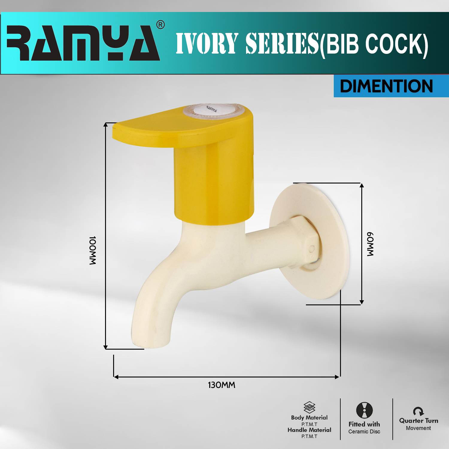 Ramya Ivory Bib Cock Tap Pack of 4 - Image 3