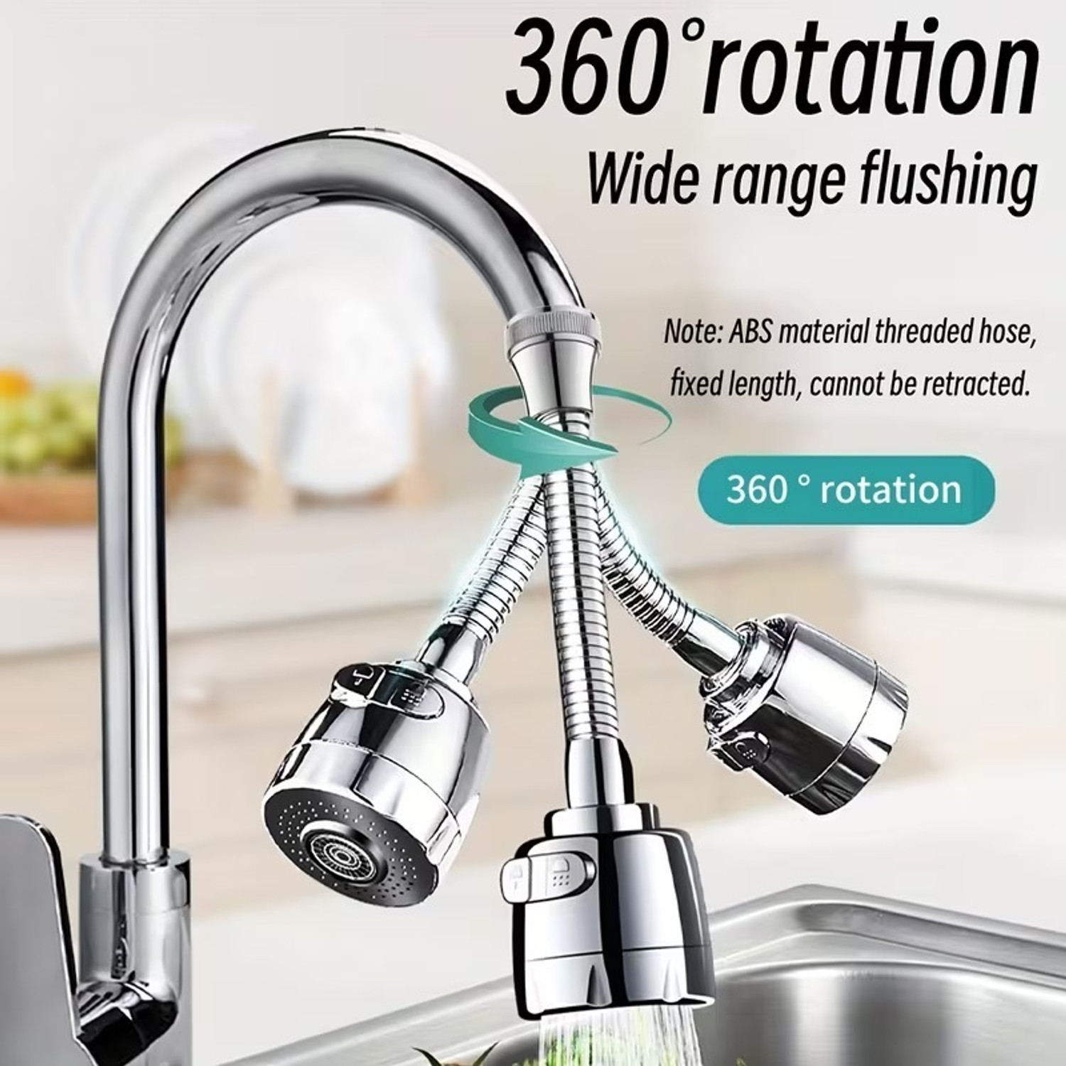 Image of Camriz Tap Extender for Kitchen Sink 360 Flexible Faucet Extension Attachment Faucet Nozzle