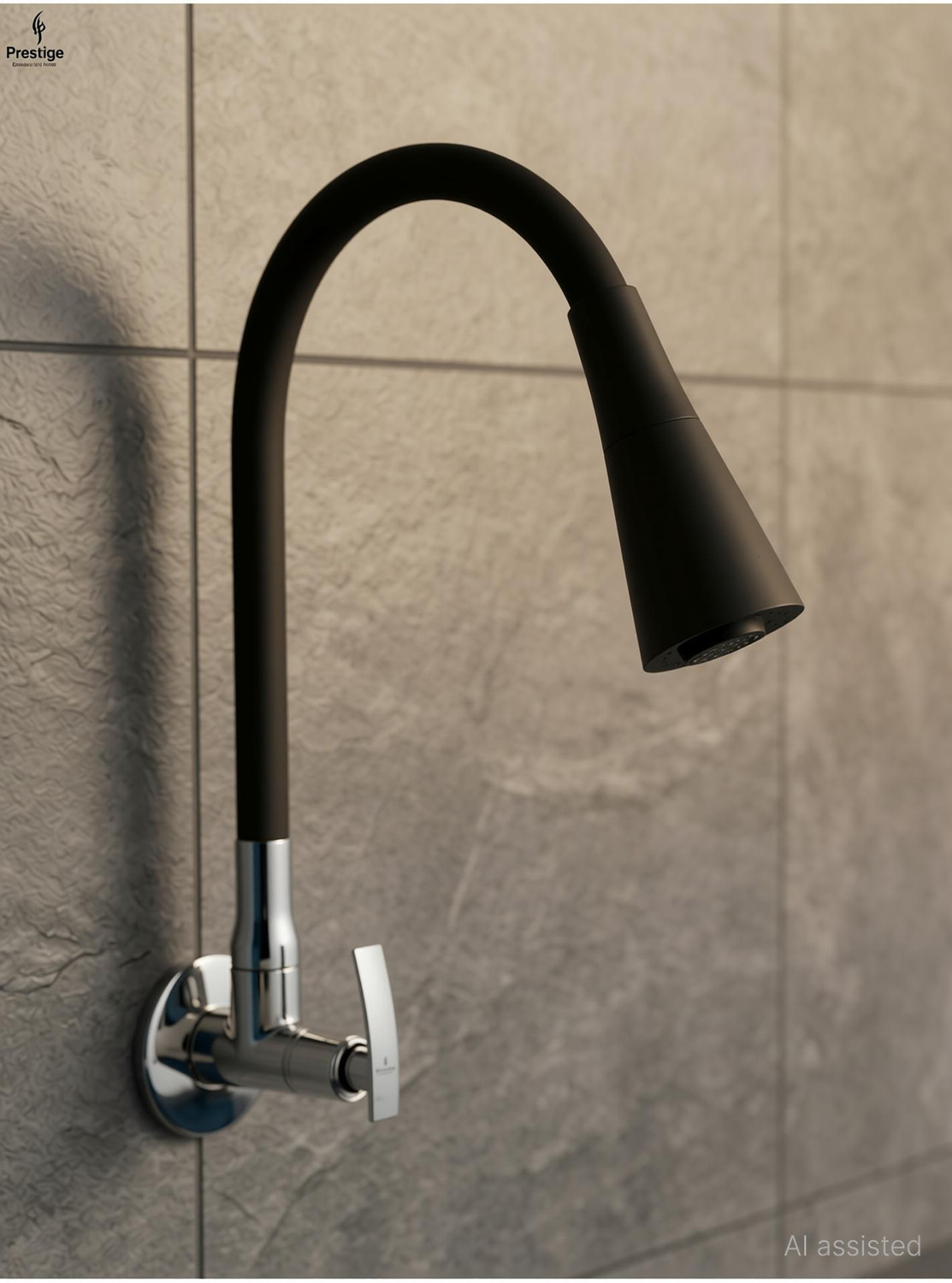 Image of Prestige Passion Dual Flow Black Kitchen Sink Cock with 360 Degree Swivel Spout Sink Tap Faucet