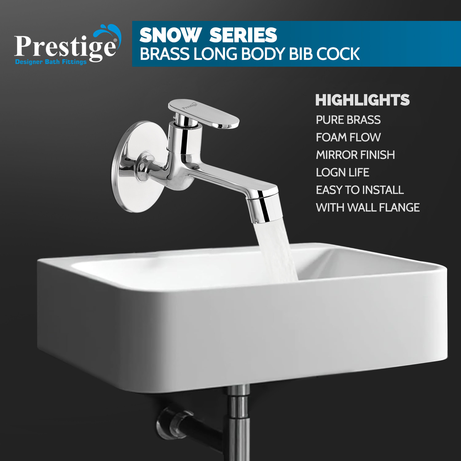 Image of Prestige Croma Long Body Bib Tap Faucet