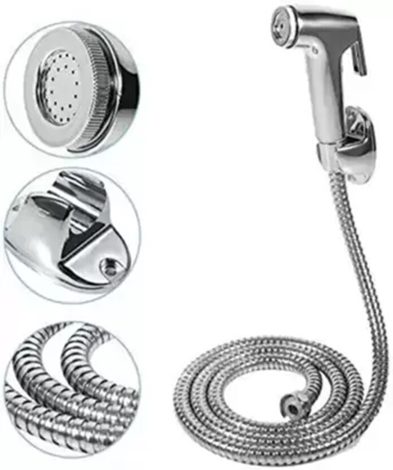 Image of Ramya Spark Bib Cock 2 Way With Soft Health Faucet Complete Set For Kitchen And Bathroom Tap Twin Elbow Valve Faucet