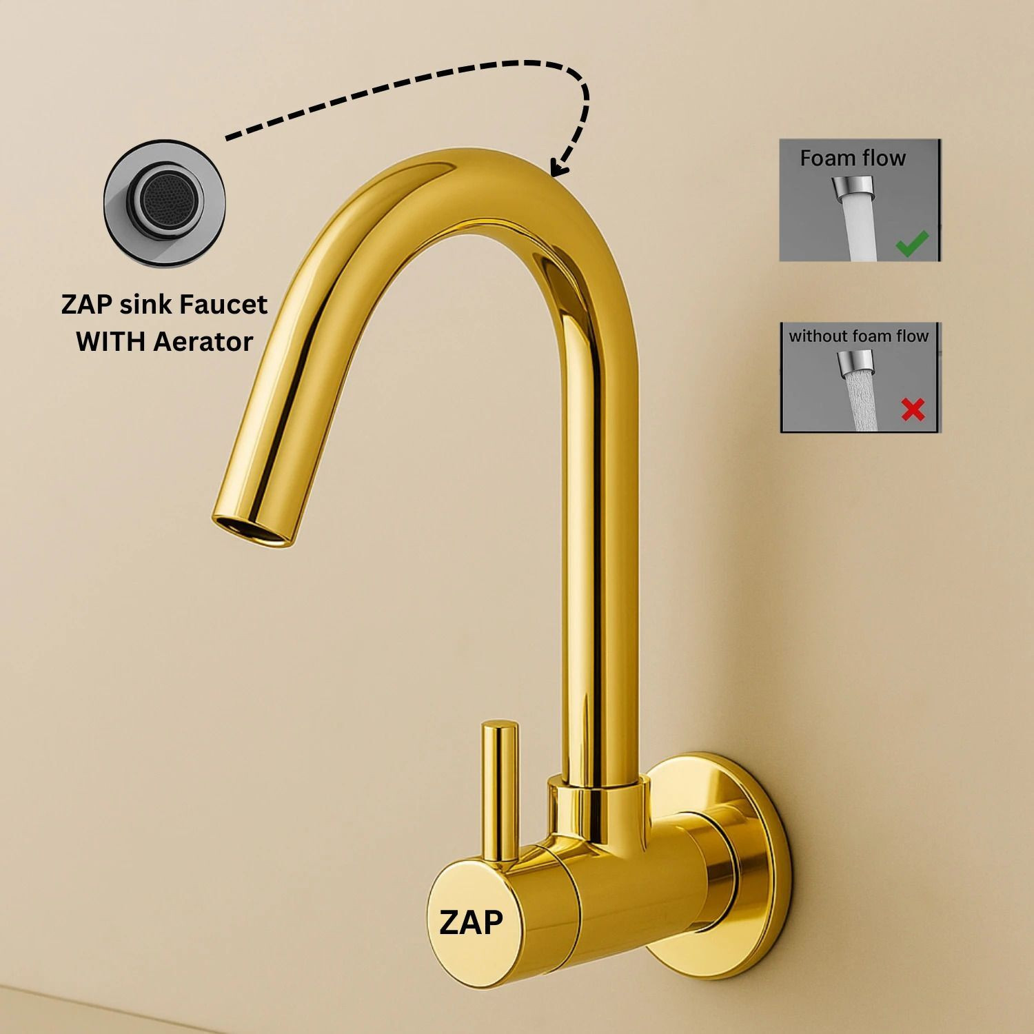Image of ZAP EPSK04-Gold EPSK04-Gold Sink Tap Faucet