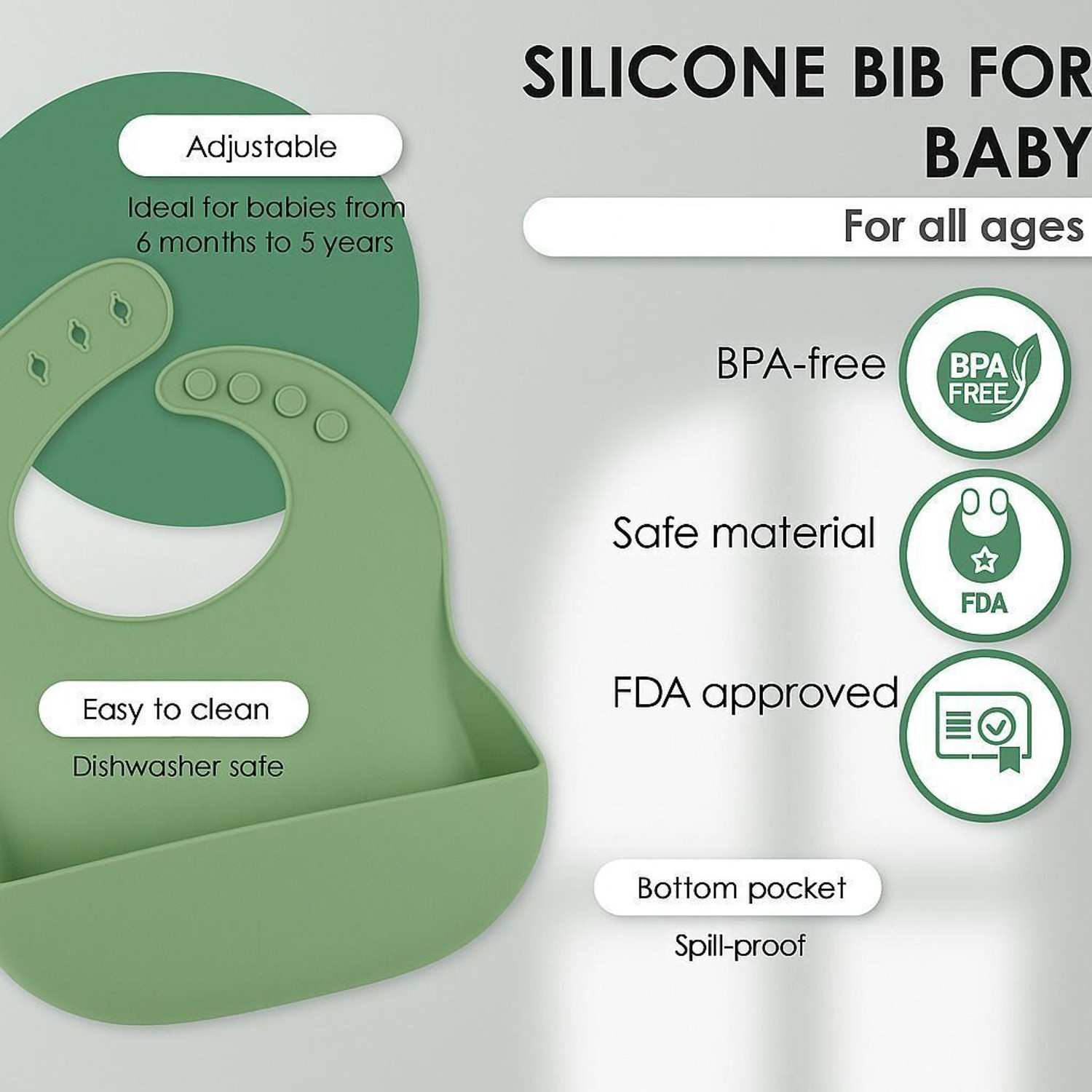 Image of Mooues BPA Free Silicone Baby Feeding Set with Suction Plate, Bowl, Bib & Sippy Cup - Silicone