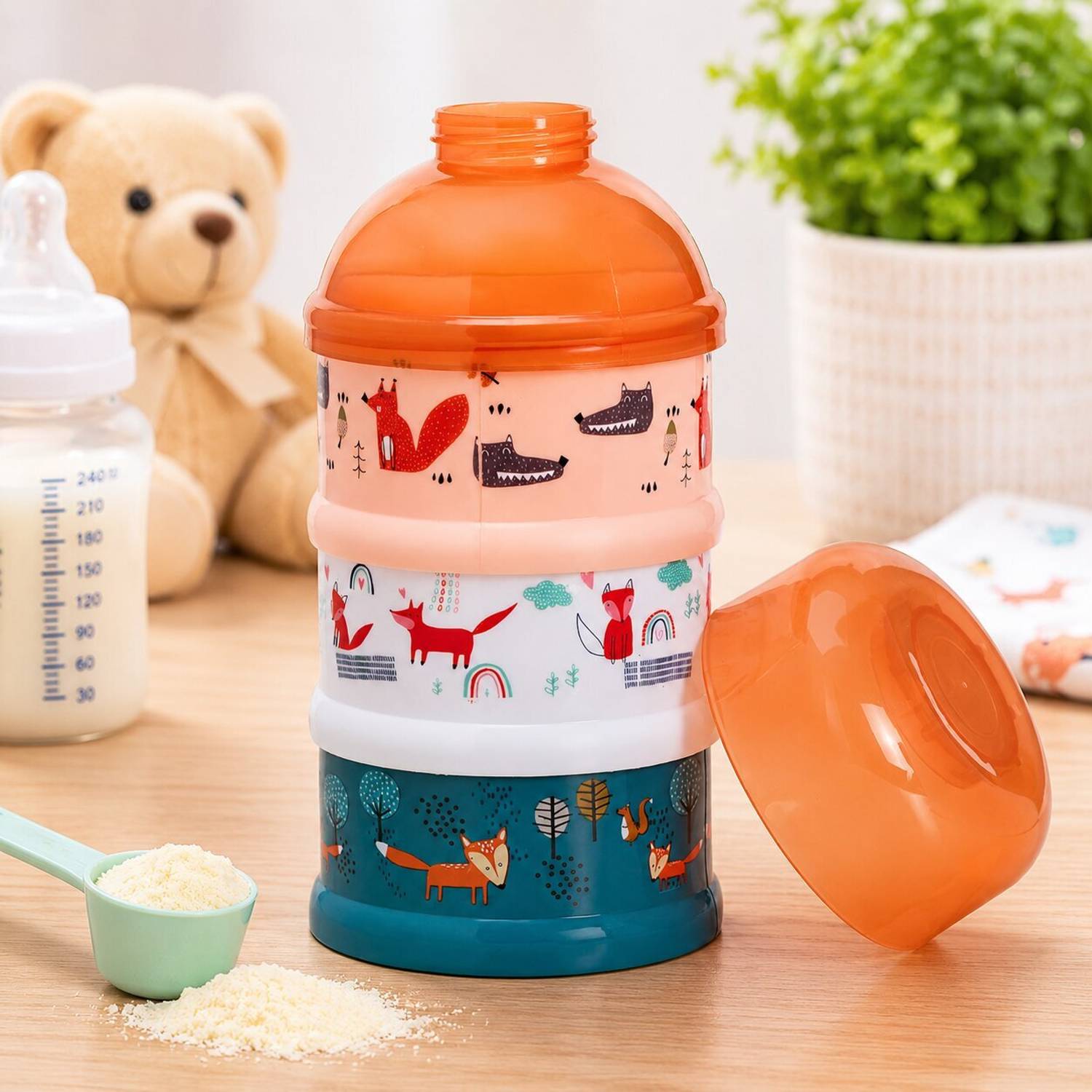 Adore Howdy- The 3 Layered Spill Proof Milk Powder Container - Polypropylene