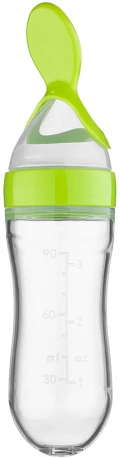 Augen Collapsible Newborn Baby Toddler Safe Silicone Squeeze Spoon Milk Bottle  - Plastic