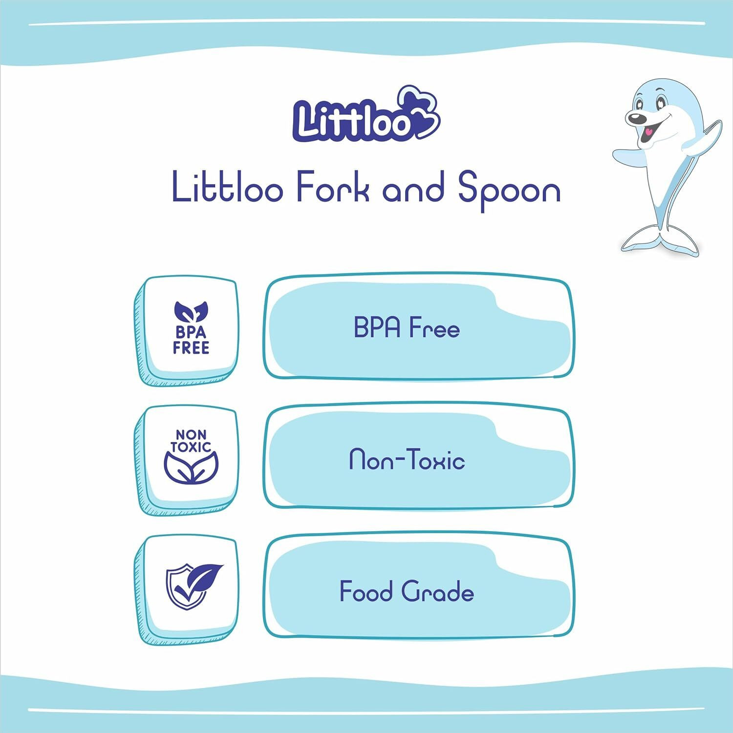 Image of Littloo Baby Fork & Spoon Set |Specially Designed for Tiny Hands| Silicon Spoon For Kids - Silicone