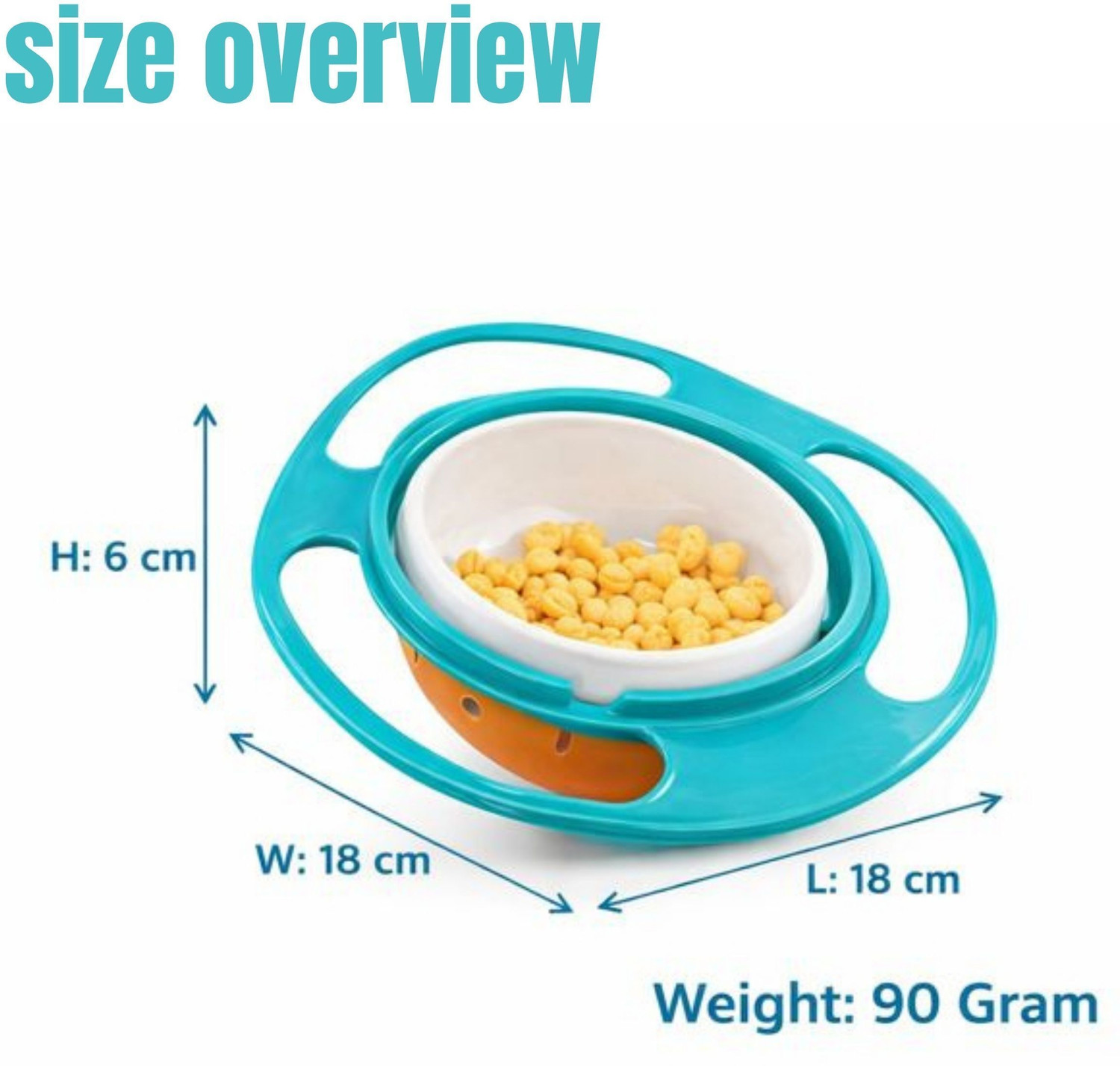 Image of See Inside 360 Rotating Gyro Feeding Bowl for Kids | No Spill Snack Bowl - Food Grade Plastic