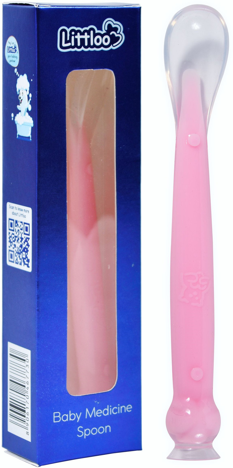 Image of Littloo Baby Medicine Spoon (Pink) | Safe, Simple & Accurate Dosing Every Time - Silicone