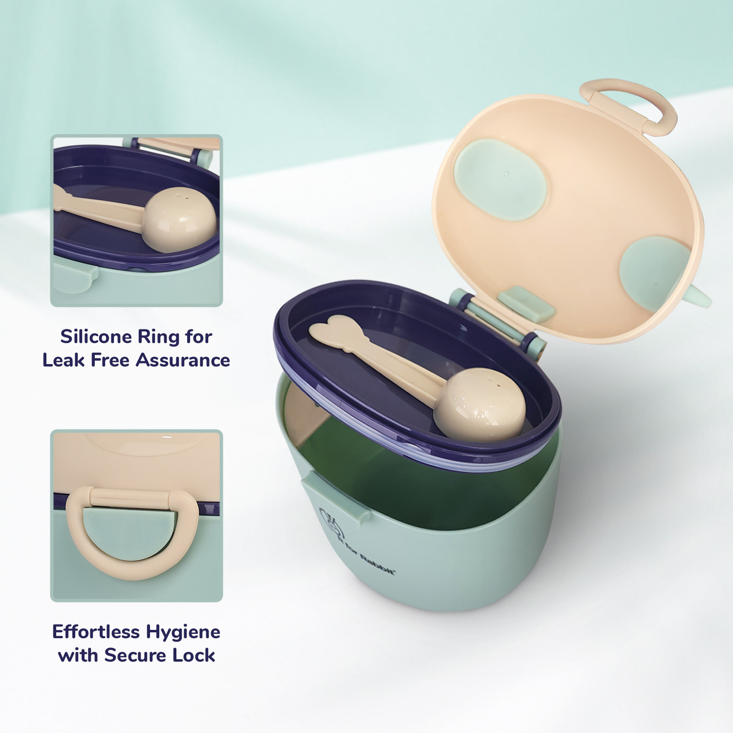 Image of R for Rabbit First Feed Crescent Meal Box | Multifunctional Leak-Proof Baby Food Storage Box - BPA Free PP